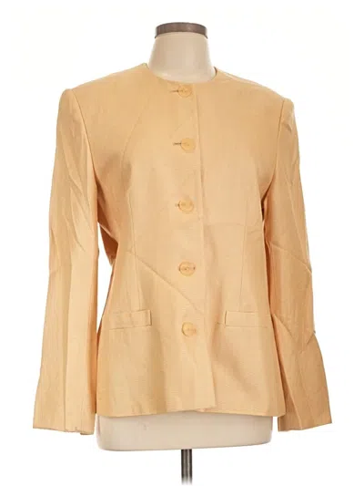 Pre-owned Doncaster Collection Silk Blazer Jacket In Tan