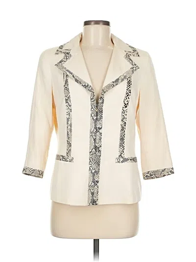 Pre-owned Doncaster Collection Silk Blazer Jacket In White