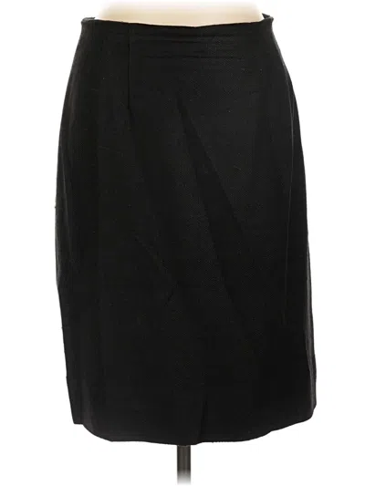 Pre-owned Doncaster Collection Silk Skirt In Black