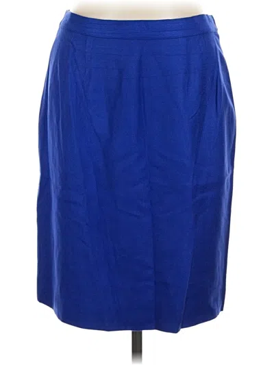 Pre-owned Doncaster Collection Silk Skirt In Blue