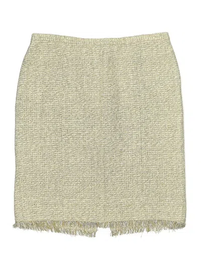 Pre-owned Doncaster Collection Silk Skirt In Gold