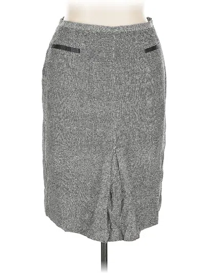 Pre-owned Doncaster Collection Silk Skirt In Gray