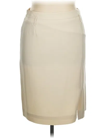 Pre-owned Doncaster Collection Silk Skirt In Ivory