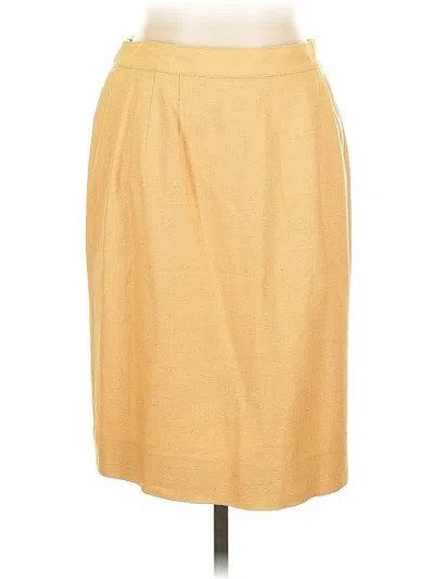 Pre-owned Doncaster Collection Silk Skirt In Yellow