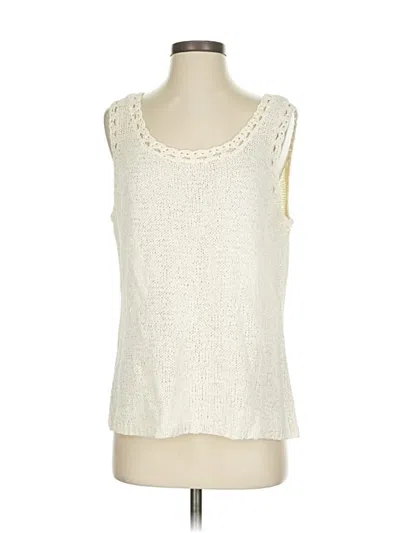 Pre-owned Doncaster Collection Sleeveless Blouse In White