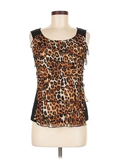 Pre-owned Doncaster Collection Sleeveless Silk Top Black Sweetheart Neckline Tops