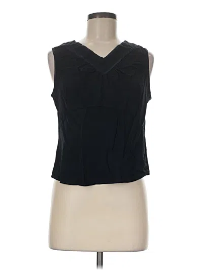 Pre-owned Doncaster Collection Sleeveless Silk Top Black V-neck Tops