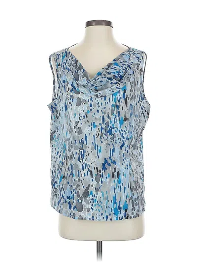 Pre-owned Doncaster Collection Sleeveless Silk Top Gray Cowl Neck Tops