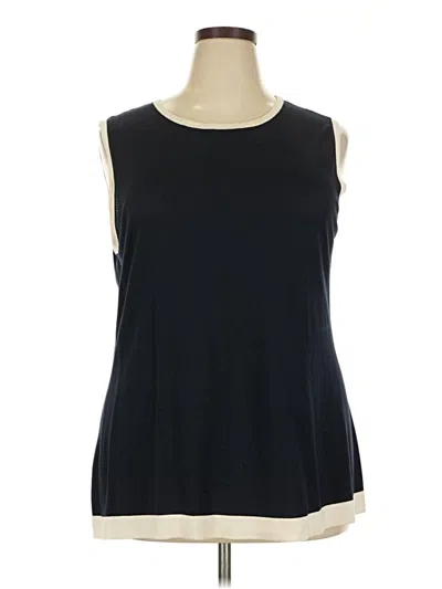 Pre-owned Doncaster Collection Sleeveless Top Black Boatneck Tops