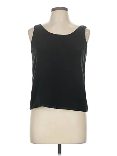 Pre-owned Doncaster Collection Sleeveless Top Black Solid Pattern Scoop Neck Tops