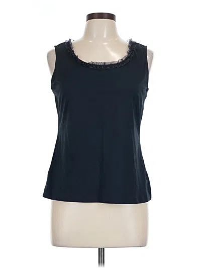 Pre-owned Doncaster Collection Sleeveless Top Blue Scoop Neck Tops