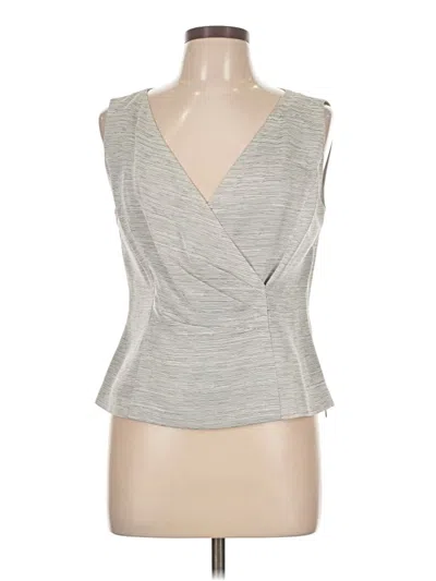 Pre-owned Doncaster Collection Sleeveless Top Gray Plunge Neckline Tops