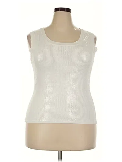 Pre-owned Doncaster Collection Sleeveless Top Ivory Scoop Neck Tops