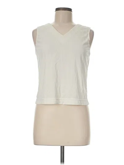 Pre-owned Doncaster Collection Sleeveless Top Ivory V-neck Tops