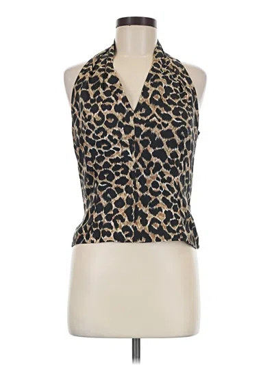 Pre-owned Doncaster Collection Tank Top Brown Halter Neckline Tops