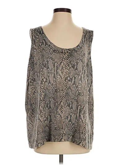 Pre-owned Doncaster Collection Tank Top Gray Scoop Neck Tops