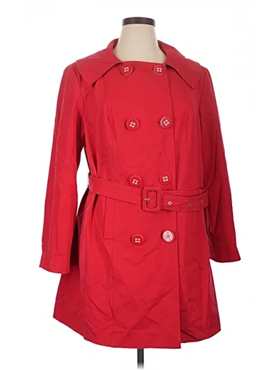 Pre-owned Doncaster Collection Trenchcoat In Red