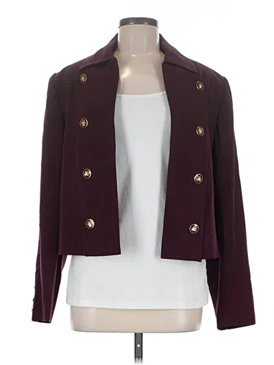 Pre-owned Doncaster Collection Wool Blazer Jacket In Burgundy