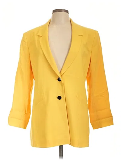 Pre-owned Doncaster Collection Wool Blazer Jacket In Yellow