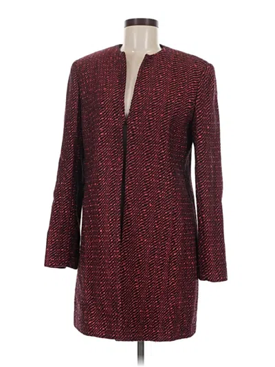 Pre-owned Doncaster Collection Wool Coat In Burgundy