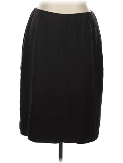 Pre-owned Doncaster Collection Wool Skirt In Black