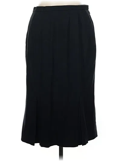 Pre-owned Doncaster Collection Wool Skirt In Black