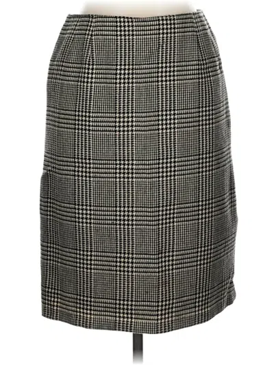 Pre-owned Doncaster Collection Wool Skirt In Gray