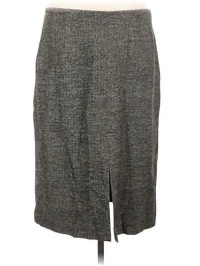 Pre-owned Doncaster Collection Wool Skirt In Gray
