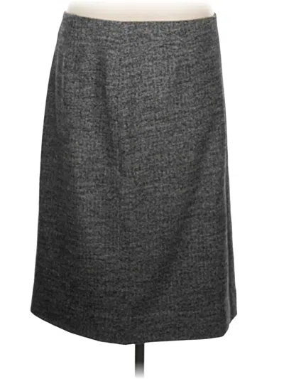 Pre-owned Doncaster Collection Wool Skirt In Gray
