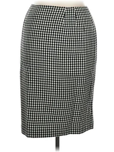 Pre-owned Doncaster Collection Wool Skirt In Gray