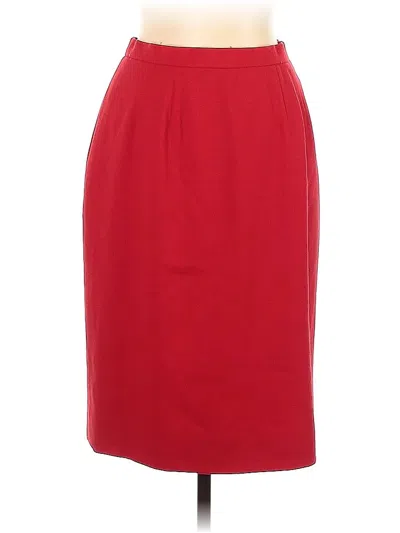 Pre-owned Doncaster Collection Wool Skirt In Red