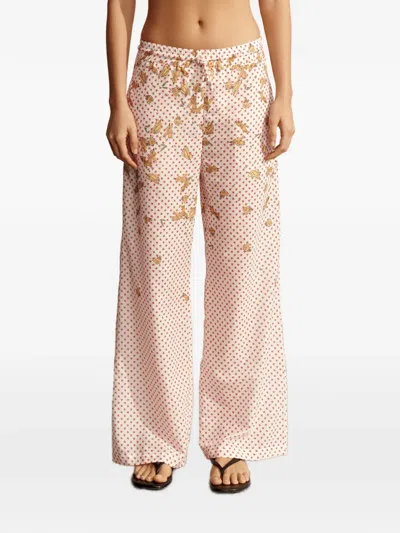 Donde Esteban Bird-print Polka-dot Trousers In Multi
