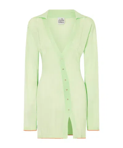 Donde Esteban Lulo Guayabera Stretch-knit Mini Dress In Green