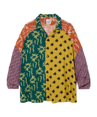 Donde Esteban Estrellitas Printed Crepe Shirt In Brown