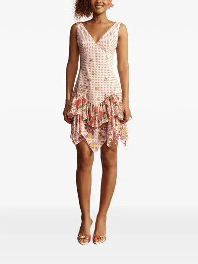Donde Esteban Floral-print Ruffled Mini Dress In Multi