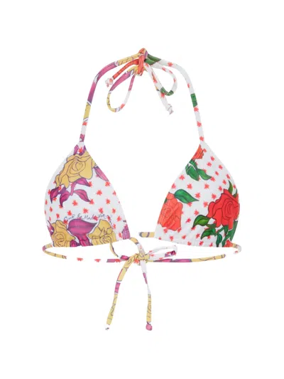 Donde Esteban Floral-print Triangle Bikini Top In Multi