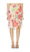 Donde Esteban Flores Voile Skirt In Multi