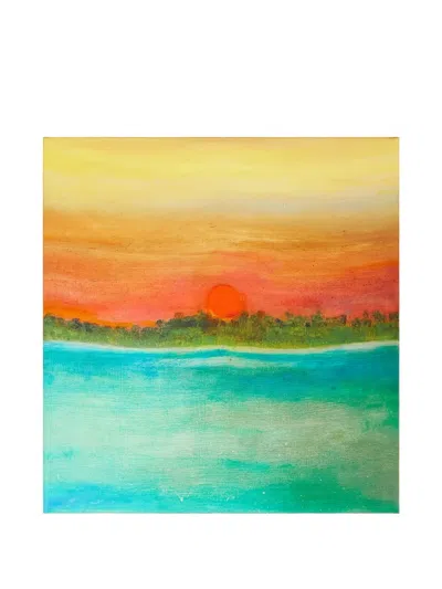 Donde Esteban Formentera Landscape-print Scarves In Pink