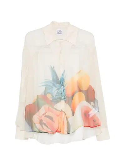 Donde Esteban Fruit Print Shirt In White