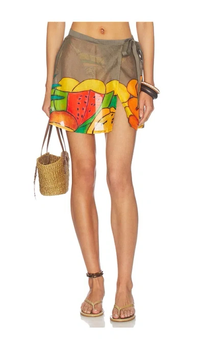 Donde Esteban Frutas Pareo Skirt In Multi