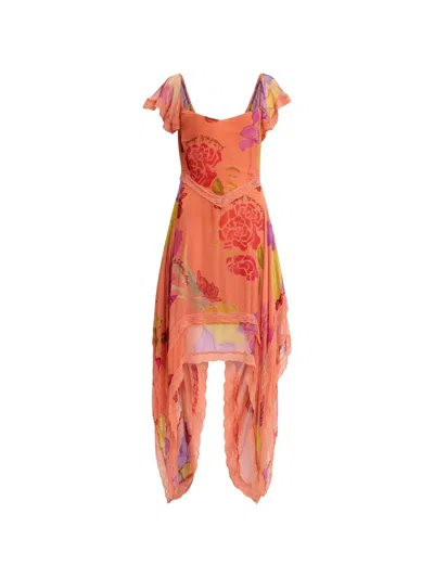 Donde Esteban Guava Flores Mini Dress In Multi