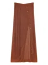 Donde Esteban Guayabera Knitted Maxi Skirt In Brown