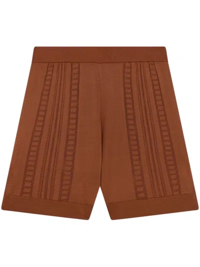 Donde Esteban Guayabera Knitted Shorts In Brown