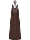 Donde Esteban Guayabera Midi Dress In Brown