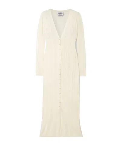 Donde Esteban Guayabera Pointelle-knit Cardigan In Black