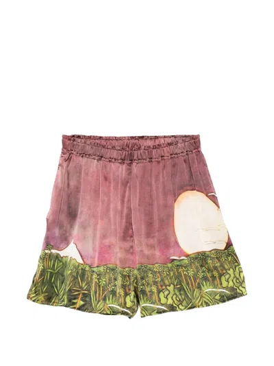 Donde Esteban La Sierra Silk Shorts In Pink