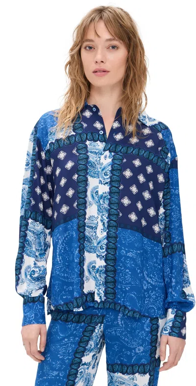 Donde Esteban Midnight Paisley Shirt Midnight In Blue