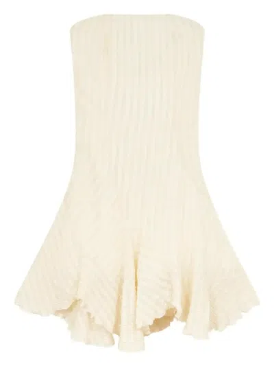 Donde Esteban Navarin Silk Dress In Neutrals