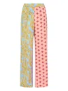 Donde Esteban Paisley Patchwork Trousers In Pink