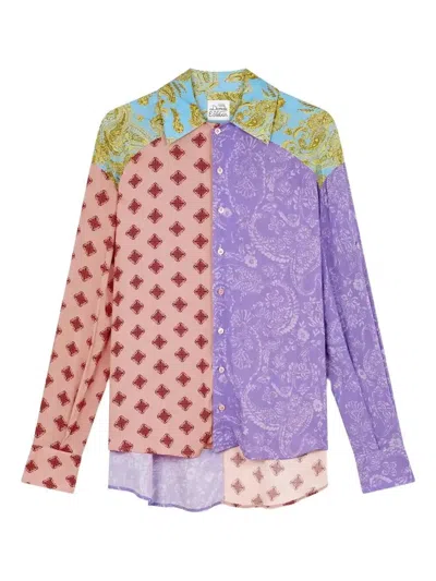 Donde Esteban Panelled Shirt In Red